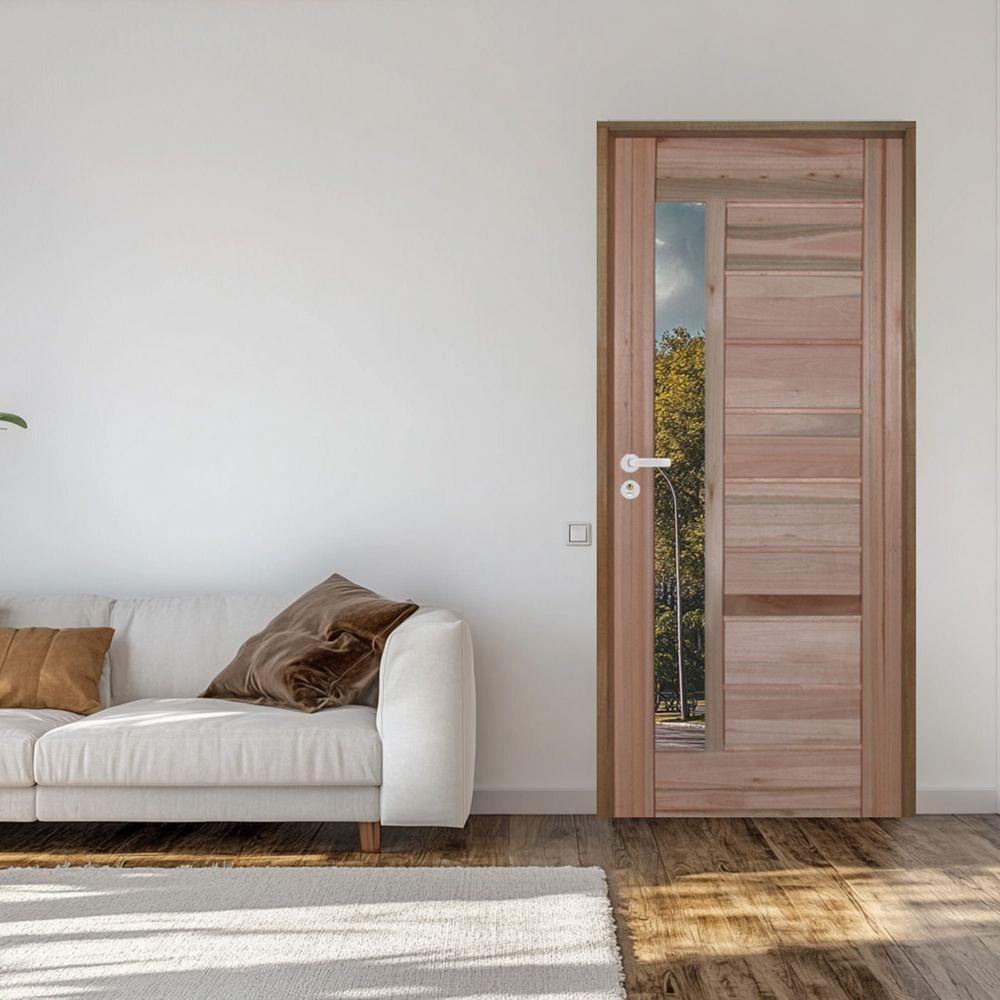 Kit Porta Bbb C-visor Eucalipto 92 X 2.10 Batente 11cm Fechadura Externa Lado Direito - Rodam - 2