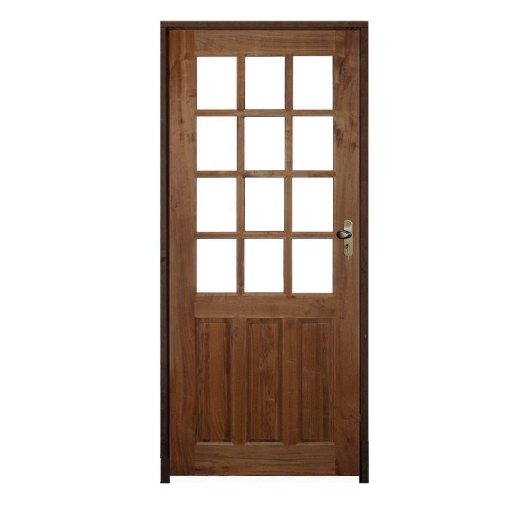 Porta 1-2 Quadriculada 82 X 2.10 Batente Misto 14 Cm Fechadura Externa Lado Esquerdo - Rodam - 1