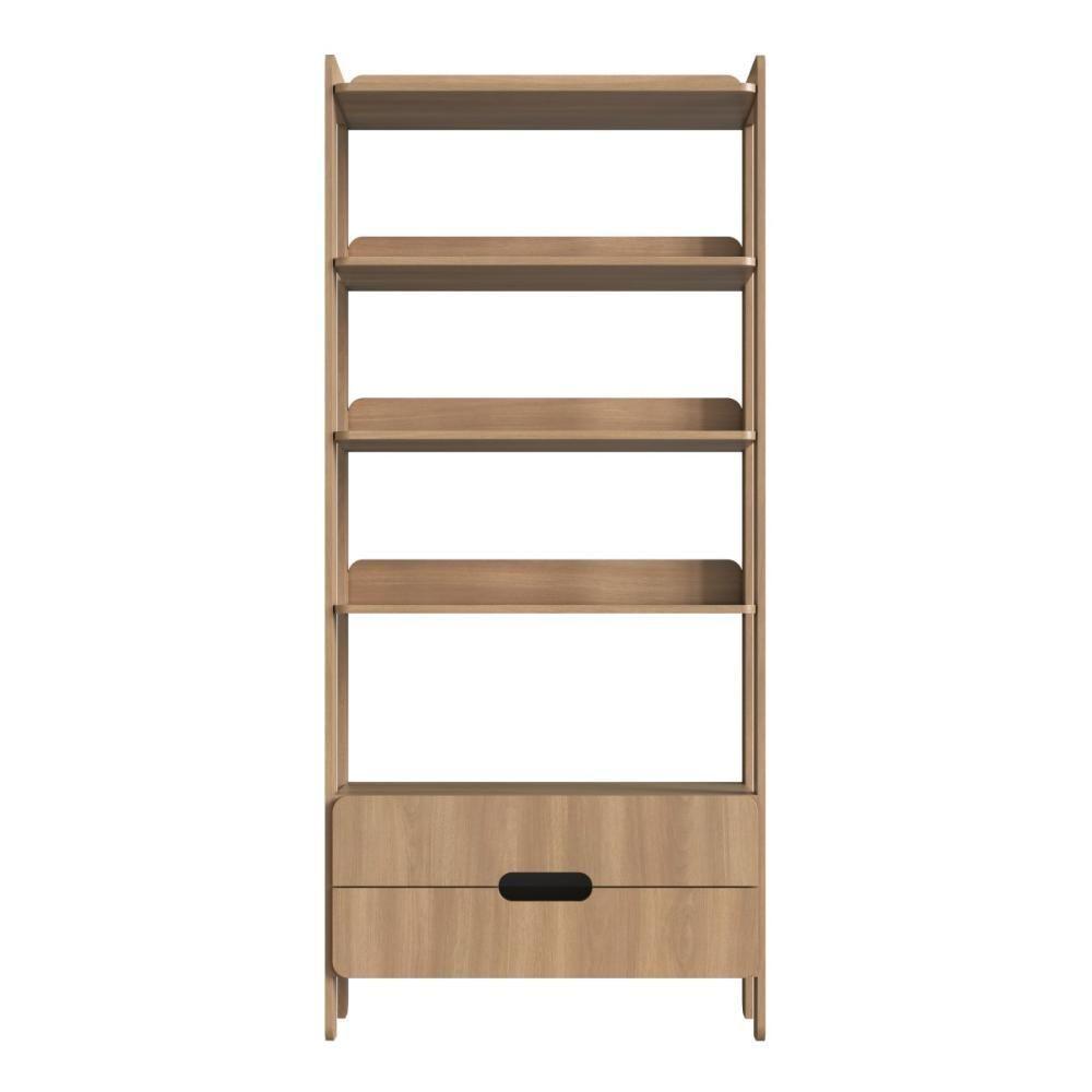 Armário Estante Multiuso 4 Prateleiras E 2 Gavetas Elvis - Natural - 3