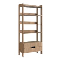 Armário Estante Multiuso 4 Prateleiras E 2 Gavetas Elvis - Natural - 1