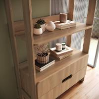 Armário Estante Multiuso 4 Prateleiras E 2 Gavetas Elvis - Natural - 5