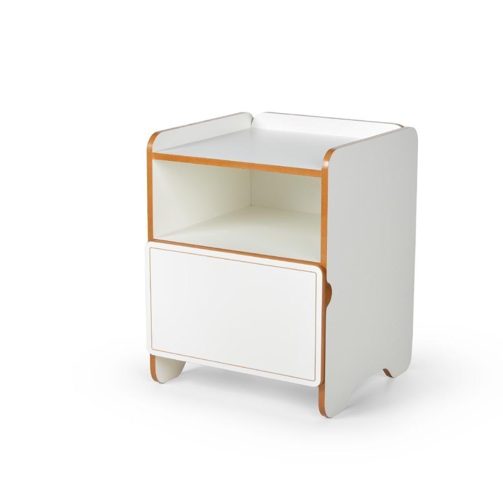 Mesa De Cabeceira 1 Gaveta Com Nicho Cindy - Branco - 1