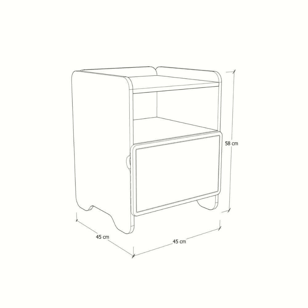 Mesa De Cabeceira 1 Gaveta Com Nicho Cindy - Branco - 3