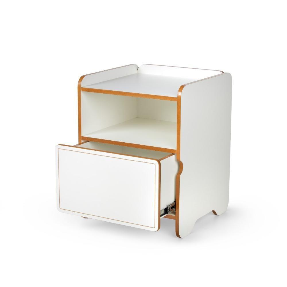 Mesa De Cabeceira 1 Gaveta Com Nicho Cindy - Branco - 5