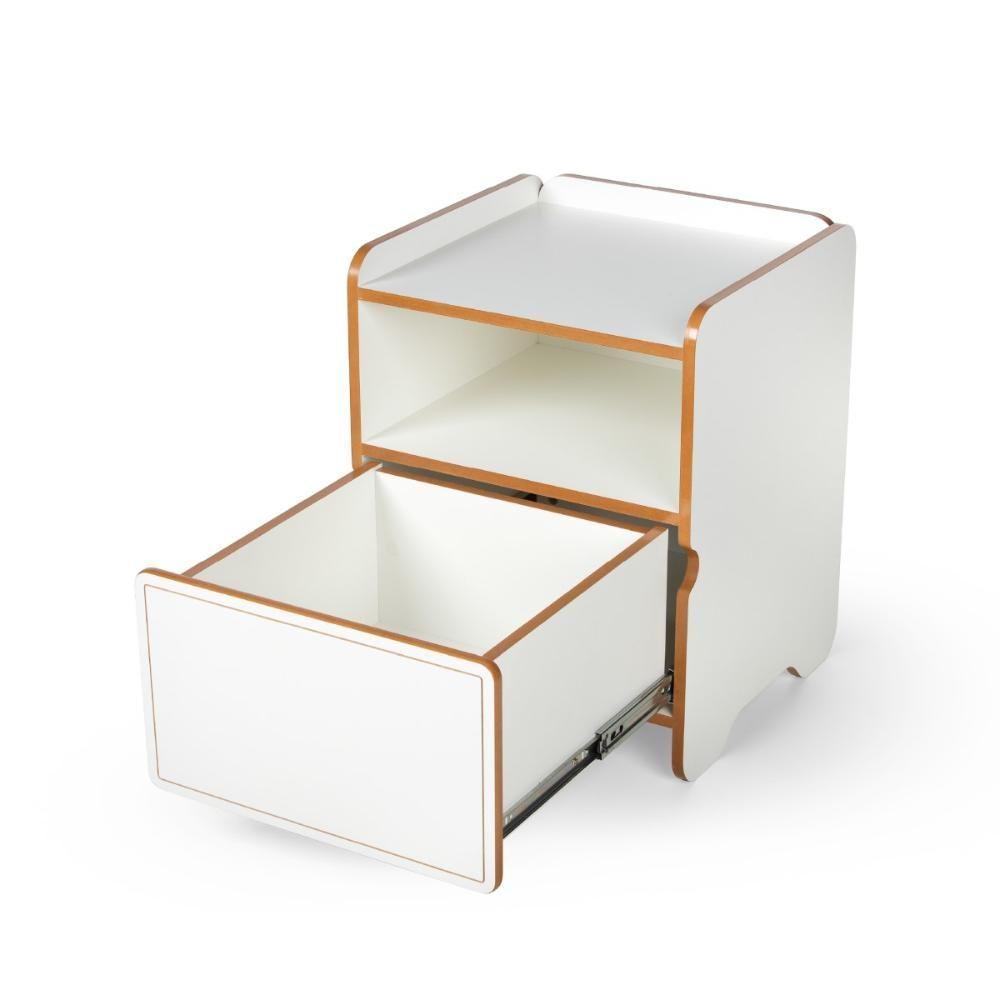 Mesa De Cabeceira 1 Gaveta Com Nicho Cindy - Branco - 6