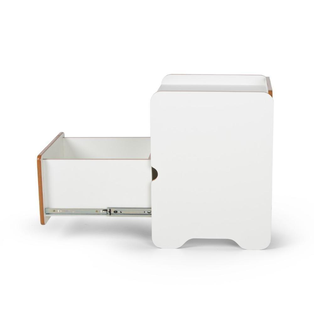 Mesa De Cabeceira 1 Gaveta Com Nicho Cindy - Branco - 7