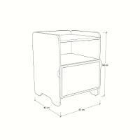 Mesa De Cabeceira 1 Gaveta Com Nicho Cindy - Branco - 3