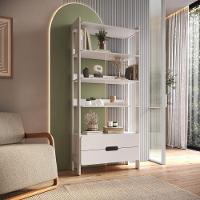 Armário Estante Multiuso 4 Prateleiras E 2 Gavetas Elvis - Branco - 2