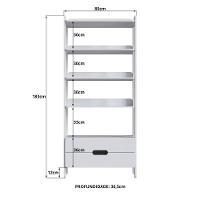 Armário Estante Multiuso 4 Prateleiras E 2 Gavetas Elvis - Branco - 3