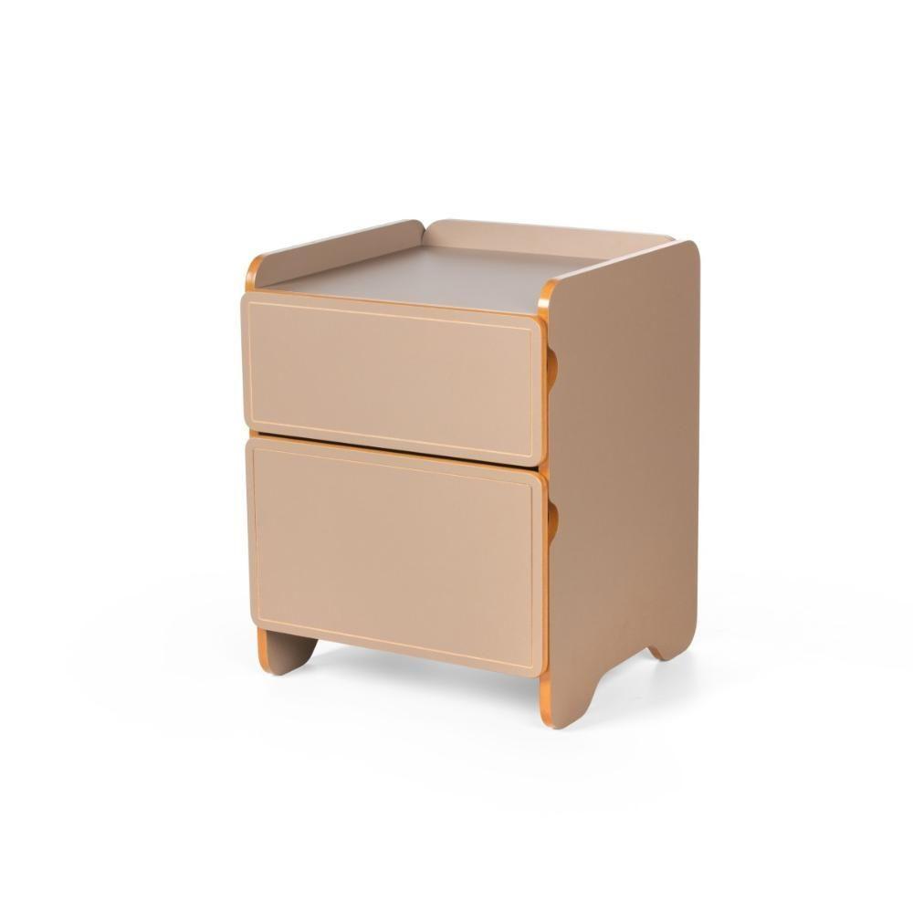 Mesa De Cabeceira 2 Gavetas 45cm Cindy - Marrom - 1