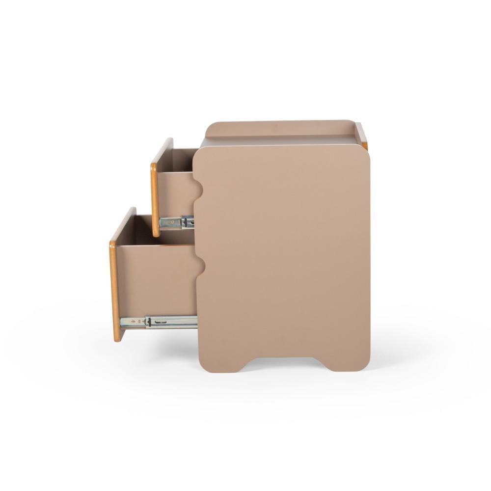 Mesa De Cabeceira 2 Gavetas 45cm Cindy - Marrom - 7