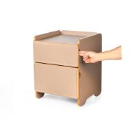 Mesa De Cabeceira 2 Gavetas 45cm Cindy - Marrom