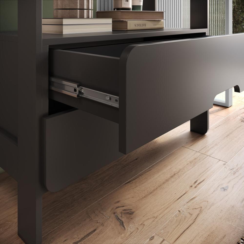 Armário Estante Multiuso 4 Prateleiras E 2 Gavetas Elvis - Preto - 6