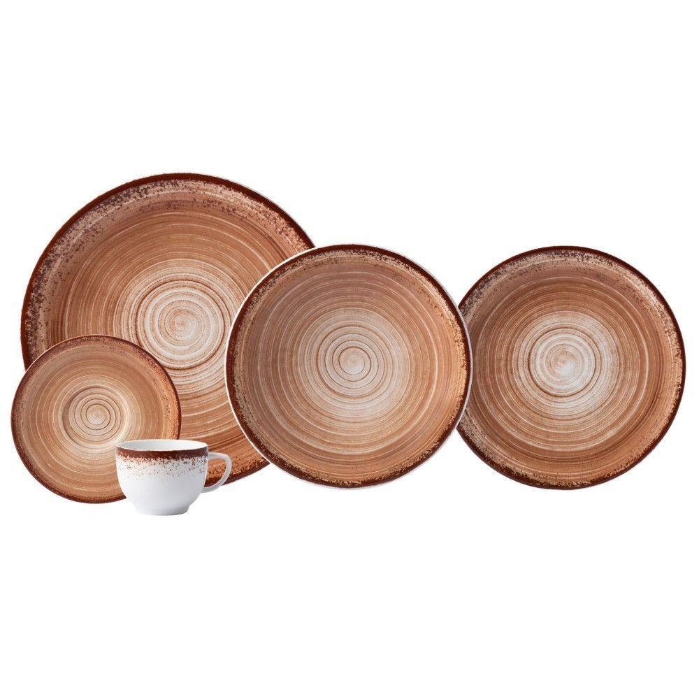 Aparelho De Jantar 20 Peças Esfera Marrom Schmidt - 1