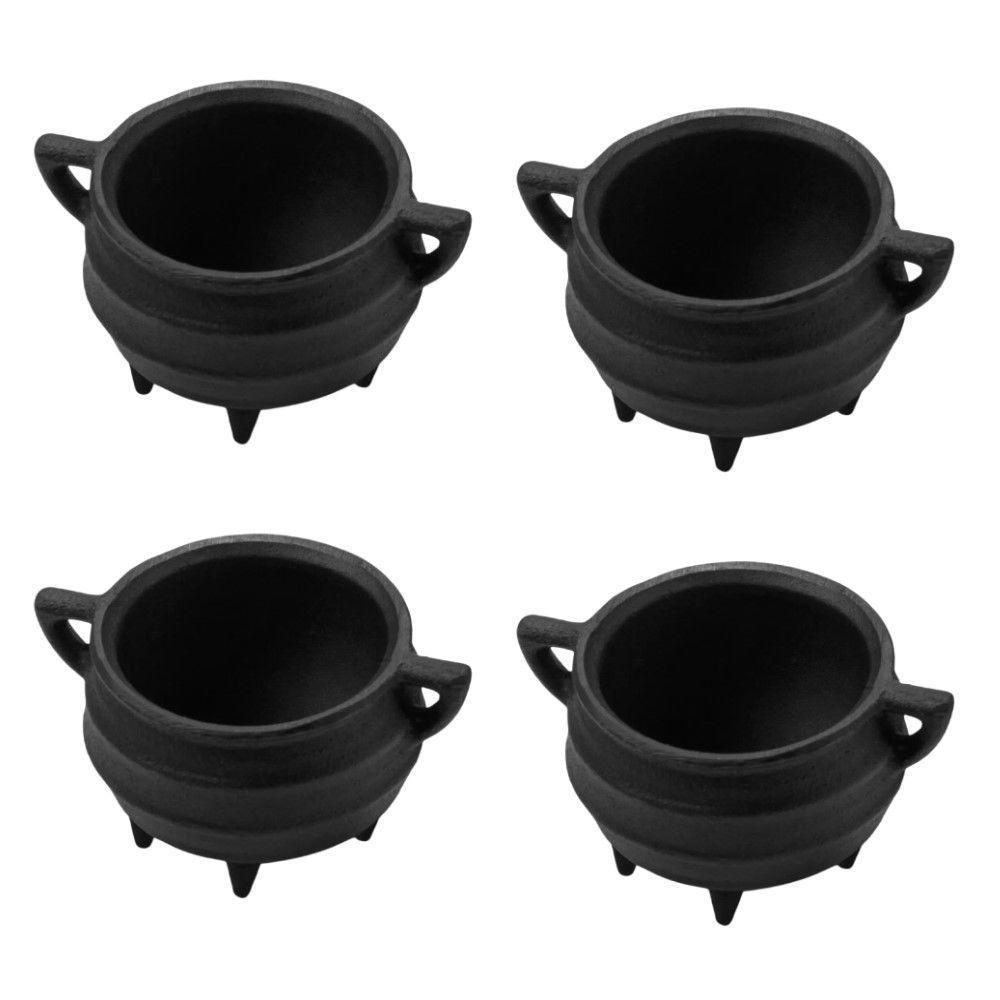 Kit 4 Caldeirões Tripé Miniatura 6 Cm 100ml Em Ferro Fundido Panela Mineira - 1