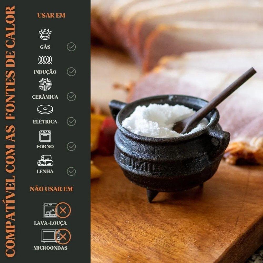 Kit 4 Caldeirões Tripé Miniatura 6 Cm 100ml Em Ferro Fundido Panela Mineira - 6