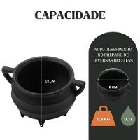 Kit 4 Caldeirões Tripé Miniatura 6 Cm 100ml Em Ferro Fundido Panela Mineira - 3
