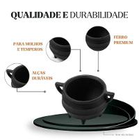 Kit 4 Caldeirões Tripé Miniatura 6 Cm 100ml Em Ferro Fundido Panela Mineira