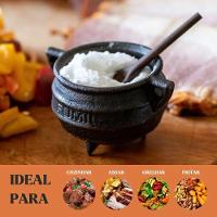 Kit 4 Caldeirões Tripé Miniatura 6 Cm 100ml Em Ferro Fundido Panela Mineira - 5