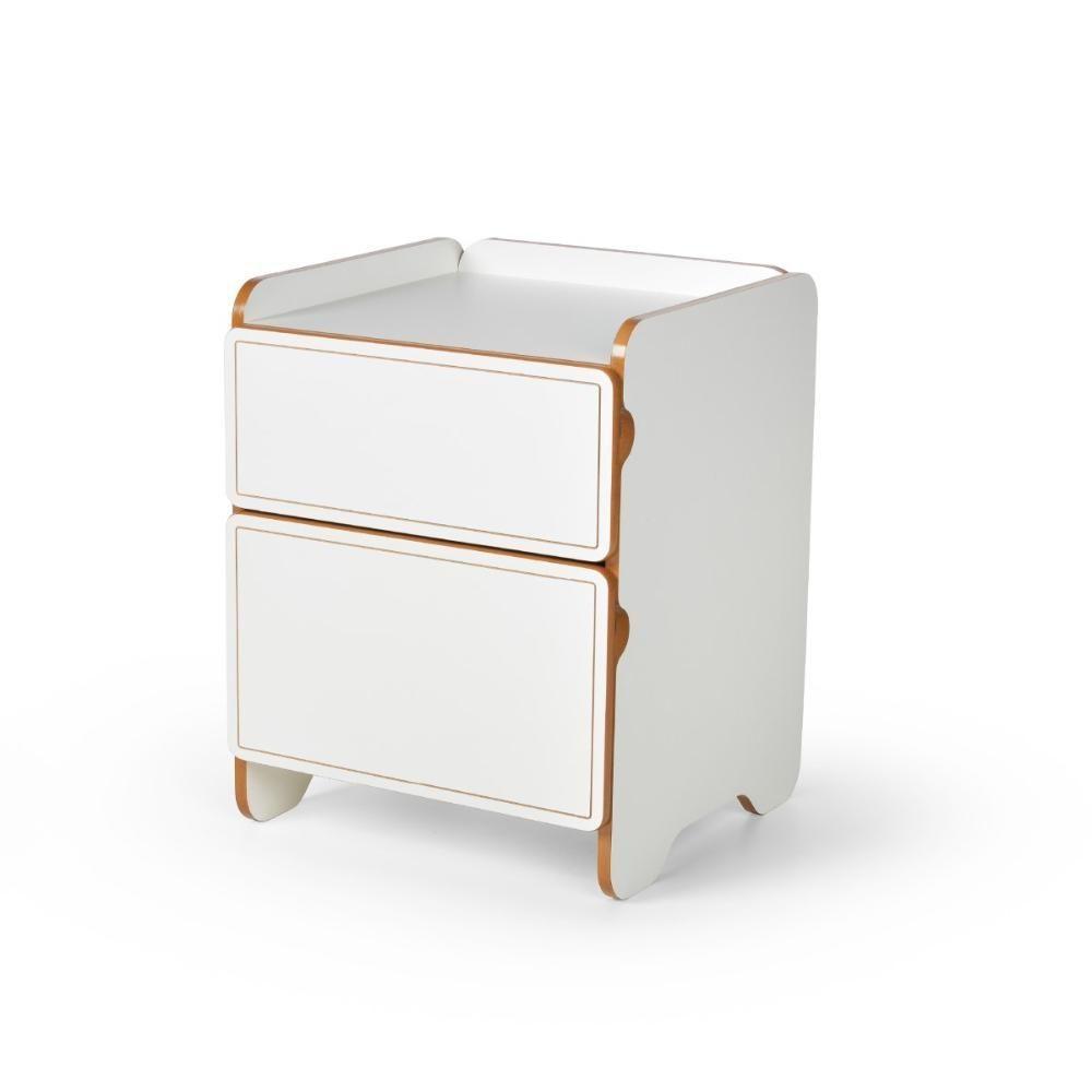 Mesa De Cabeceira 2 Gavetas 45cm Cindy - Branco - 1