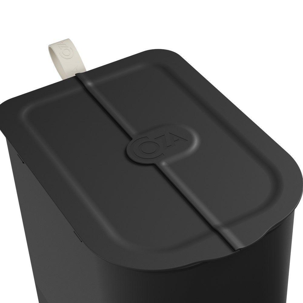 Lixeira Com Pedal Borboleta 6l Preto Com Alça Bege Coza - 5