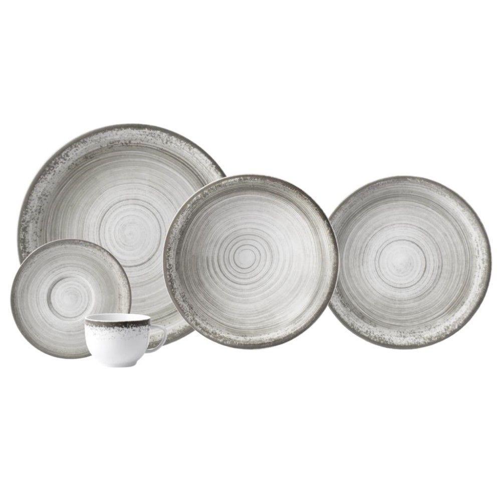 Aparelho De Jantar 20 Peças Esfera Cinza Schmidt - 1