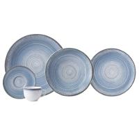 Aparelho De Jantar 20 Peças Esfera Azul Celeste Schmidt - 1