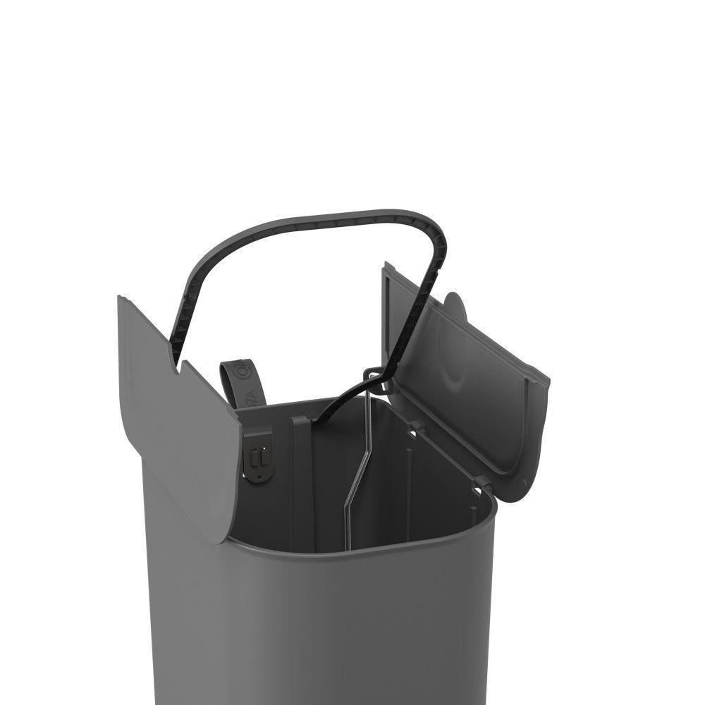 Lixeira Com Pedal Borboleta 6l Cinza Com Alça Chumbo Coza - 5