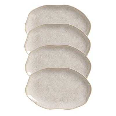 Conjunto Com 04 Travessas Oval Rasa Média 30x20 Cm Orgânico Latte Porto Brasil