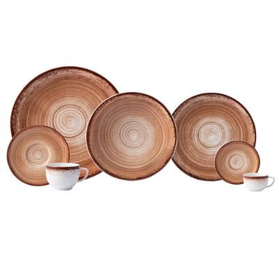 Aparelho De Jantar 42 Peças Esfera Marrom Schmidt