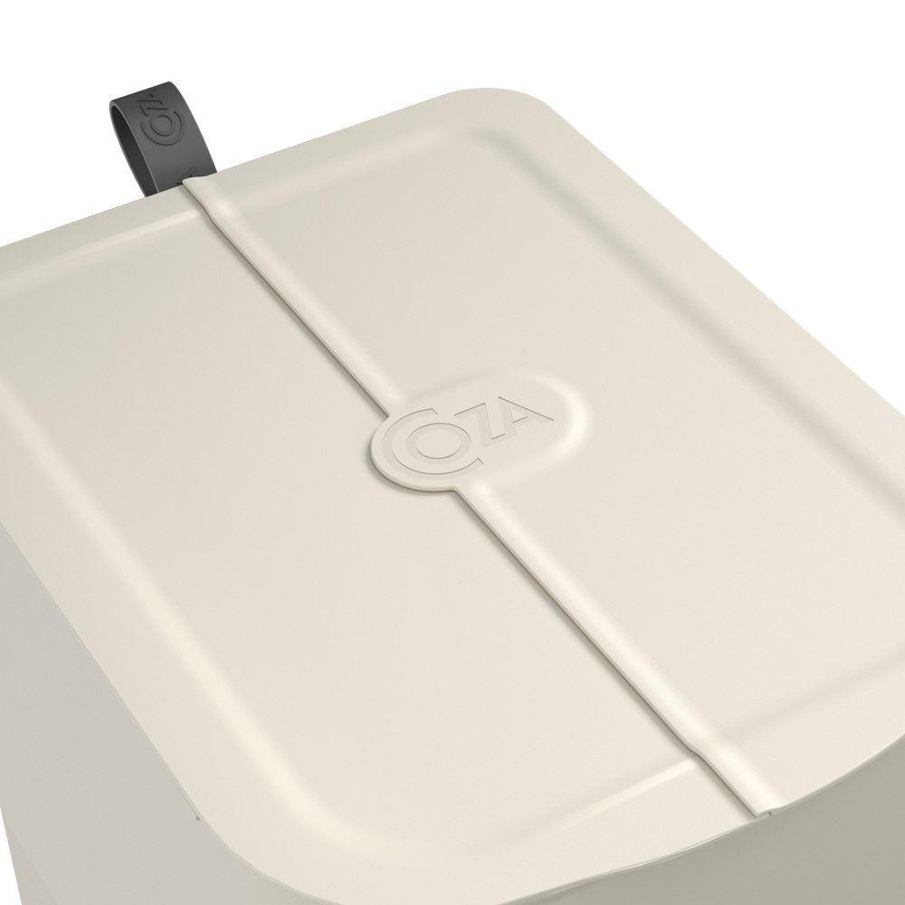 Lixeira Com Pedal Borboleta Dupla 20l (10+10) Bege Com Alça Cinza Coza - 7