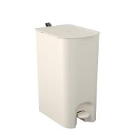 Lixeira Com Pedal Borboleta Dupla 20l (10+10) Bege Com Alça Cinza Coza - 1