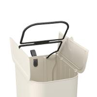 Lixeira Com Pedal Borboleta Dupla 20l (10+10) Bege Com Alça Cinza Coza - 5