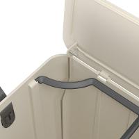 Lixeira Com Pedal Borboleta Dupla 20l (10+10) Bege Com Alça Cinza Coza - 6