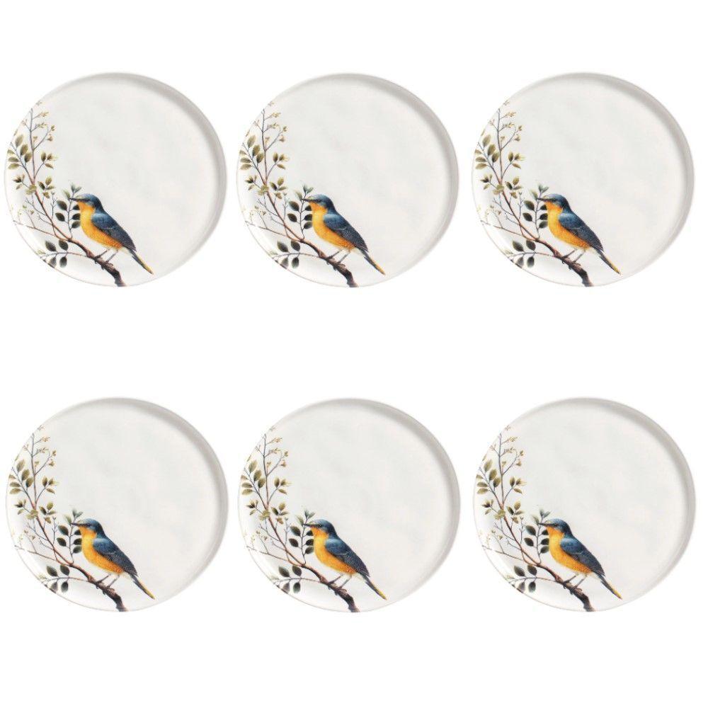 Conjunto De Pratos Rasos 06 Peças Bio Birdy Porto Brasil - 1