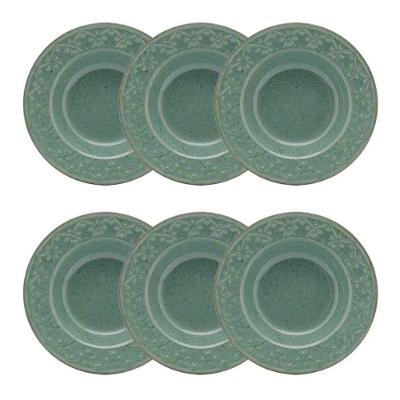 Conjunto De Pratos Fundos 06 Peças Mendi Malaquita Oxford