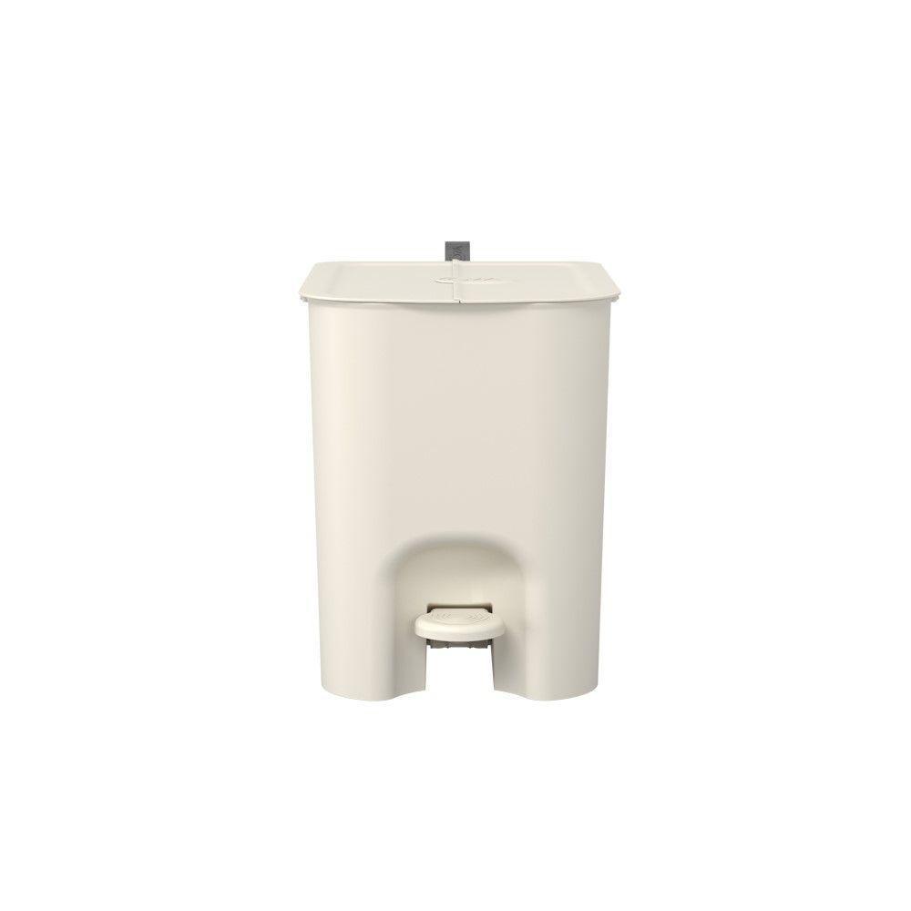 Lixeira Com Pedal Borboleta 12l Bege Com Alça Cinza Coza - 2