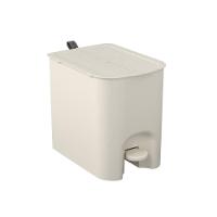 Lixeira Com Pedal Borboleta 12l Bege Com Alça Cinza Coza - 1