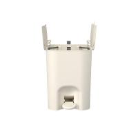 Lixeira Com Pedal Borboleta 12l Bege Com Alça Cinza Coza - 3