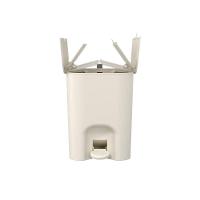 Lixeira Com Pedal Borboleta 12l Bege Com Alça Cinza Coza