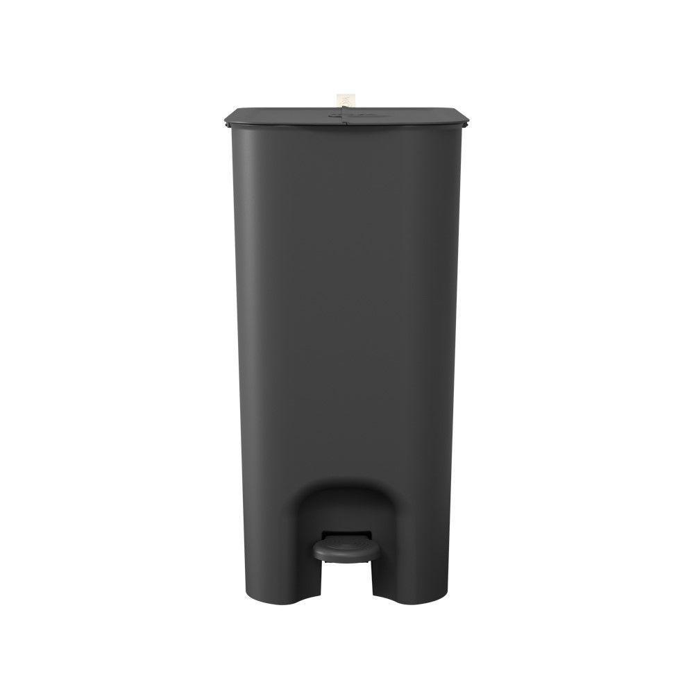 Lixeira Com Pedal Borboleta 20l Preto Com Alça Bege Coza - 2