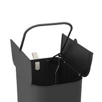 Lixeira Com Pedal Borboleta 20l Preto Com Alça Bege Coza - 5