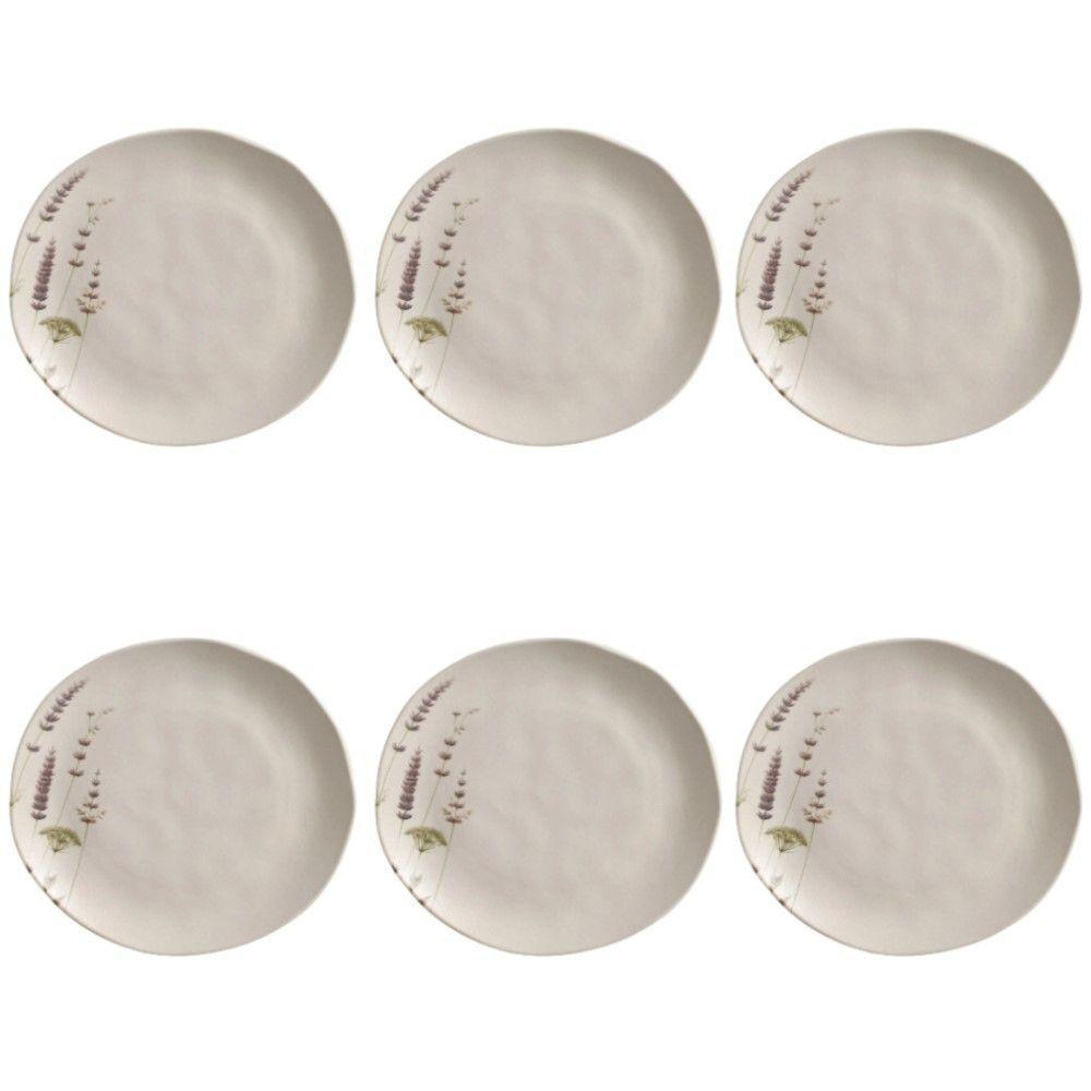 Conjunto De Pratos Rasos 06 Peças Orgânico Lavanda Porto Brasil - 1