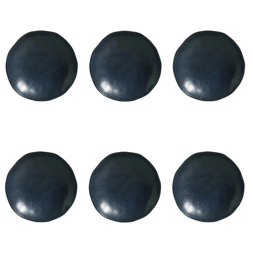Conjunto De Pratos Fundos 06 Peças Orgânico Night Blue Porto Brasil - 1
