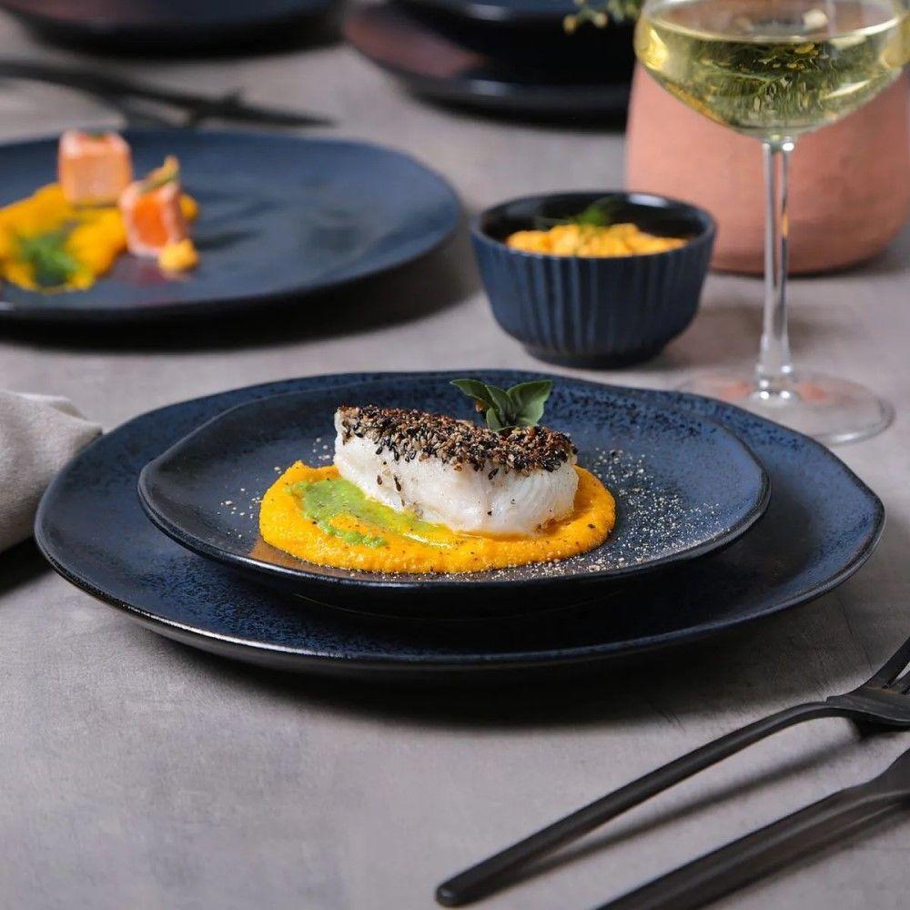 Conjunto De Pratos Fundos 06 Peças Orgânico Night Blue Porto Brasil - 3