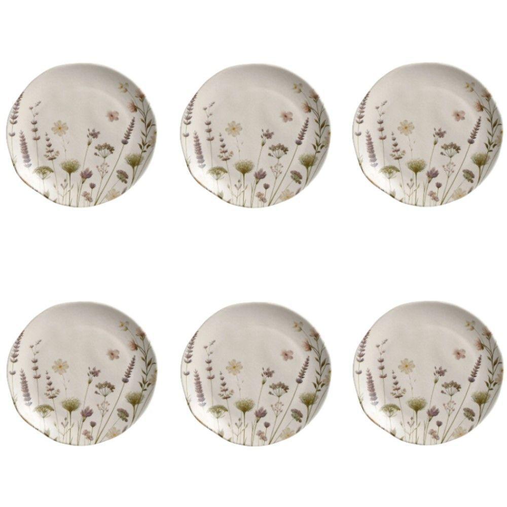Conjunto De Pratos De Sobremesa 06 Peças Orgânico Lavanda Porto Brasil - 1