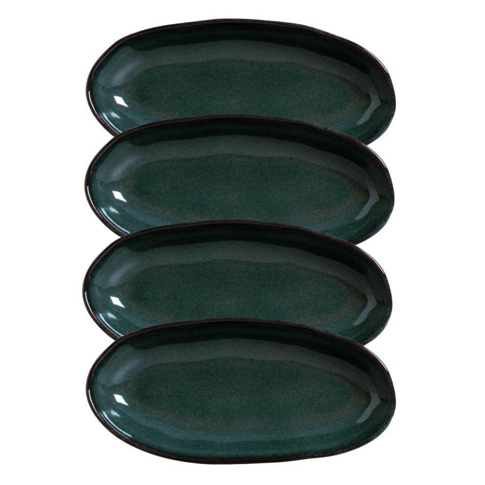 Conjunto Com 04 Travessas Oval Funda Grande 32x16 Cm Orgânico Oceano Porto Brasil - 1