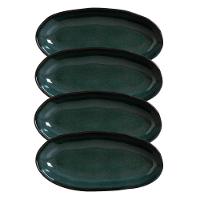 Conjunto Com 04 Travessas Oval Funda Grande 32x16 Cm Orgânico Oceano Porto Brasil - 1