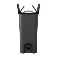 Lixeira Com Pedal Borboleta Dupla 20l (10+10) Preto Com Alça Bege Coza