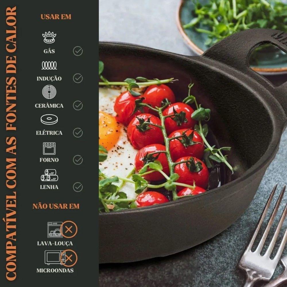 Kit 3 Travessas Redonda 22 Cm 1,7l Em Ferro Fundido Panela Mineira - 5